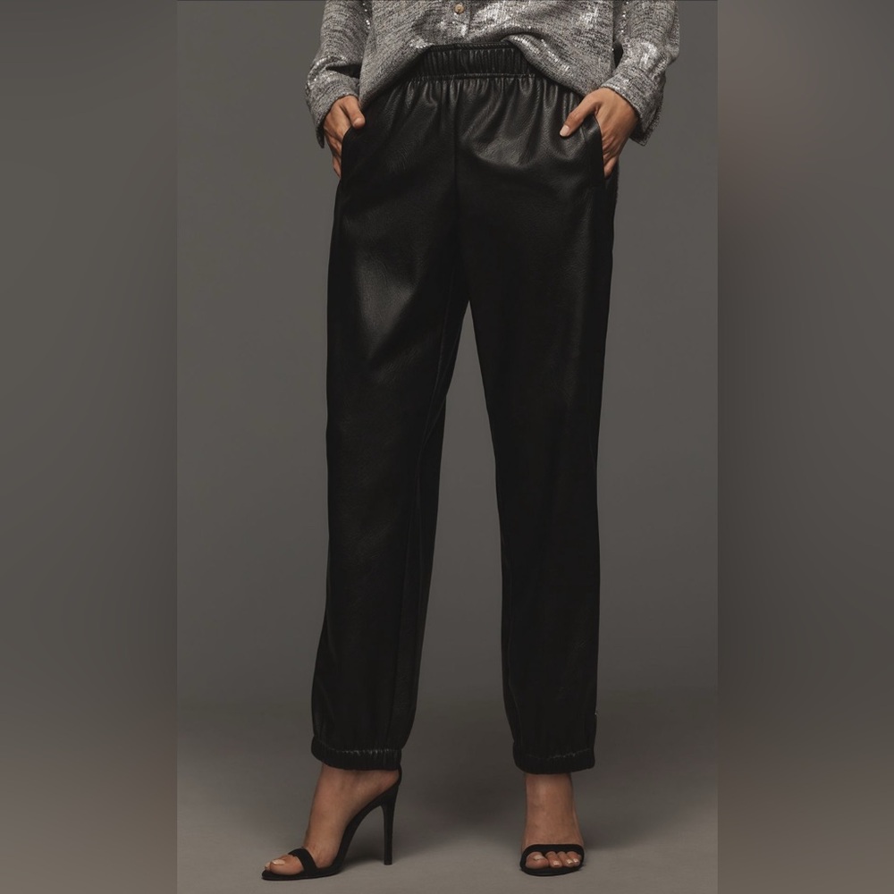 Avec Les Filles/Anthropologie Faux-Leather Jogging Pants